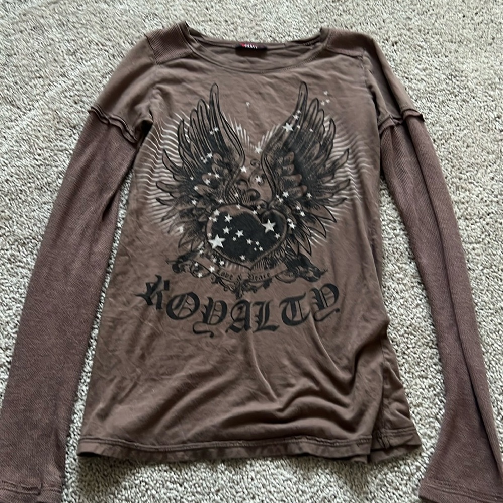 T party graphic layered long sleeve